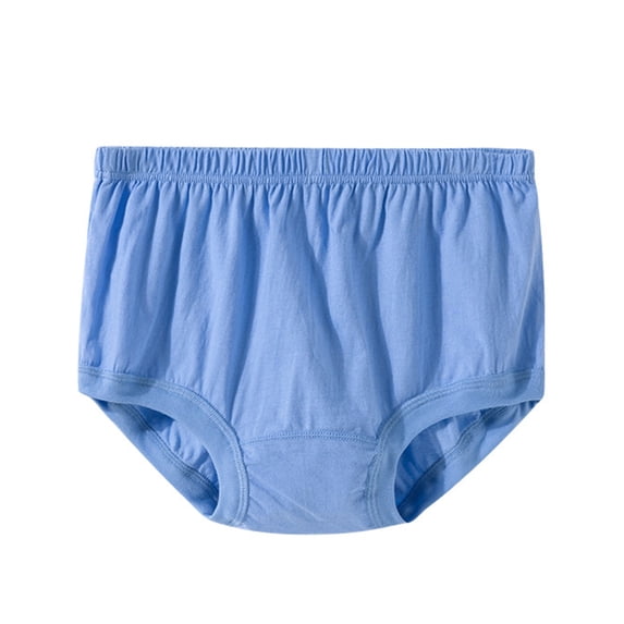Lumtrix Men's Breathable Cotton Underwear Comfort High Waisted Stretch Briefs Solid Color Underpants Light Blue XL
