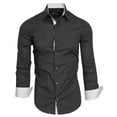 thumbnail image 1 of Lumtrix Men's Casual Long Sleeve Stretch Dress Shirt Wrinkle-Free Fit Button Down Shirts Business Blouse for Men Dark Gray XL, 1 of 3