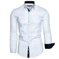 thumbnail image 1 of Lumtrix Men's Casual Long Sleeve Stretch Dress Shirt Wrinkle-Free Fit Button Down Shirts Business Blouse for Men White L, 1 of 3