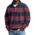 thumbnail image 1 of Lumtrix Men's Collared Sweatshirt Long Sleeve Casual Colorblock Polo Shirt Workout Outerwear Baggy Tops Royal Blue S, 1 of 3