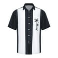 thumbnail image 1 of Lumtrix Men's Hawaiian Shirt Short Sleeves Coconut Printed Button Down Summer Beach Casual Shirts 1950s Vintage Bowling Shirts with Pocket Navy XL, 1 of 5