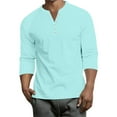 thumbnail image 1 of Lumtrix Men's Long Sleeve Baseball Solid T-Shirts Henley Shirts for Men Casual Cotton Sport Athletic Jersey Tee Tops Light Blue XXL, 1 of 8