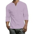 thumbnail image 1 of Lumtrix Men's Long Sleeve Baseball Solid T-Shirts Henley Shirts for Men Casual Cotton Sport Athletic Jersey Tee Tops Light Purple XXL, 1 of 8