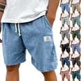 thumbnail image 1 of Lumtrix Men's Loose Fitted Corduroy Shorts Casual Elastic Waist Drawstring Long Shorts with Pockets Army Green L, 1 of 4