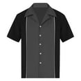 thumbnail image 1 of Lumtrix Men's Retro Bowling Shirt Short Sleeve Button Down Hawaiian Summer Beach Printed Casual Shirts Black XL, 1 of 5