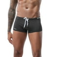 thumbnail image 1 of Lumtrix Men's Swimwear Sexy Swim Trunk Boxer Briefs Beach Bikini Sport Swimsuit Low Square Leg Swim Trunks with Drawstring Black M, 1 of 5