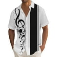 thumbnail image 1 of Lumtrix Men's Vintage Bowling Shirt 1950s Retro Rockabilly Style Short Sleeve Button Down Music Hawaiian Shirts White M, 1 of 5