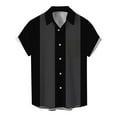 thumbnail image 1 of Lumtrix Men's Vintage Bowling Shirts 1950s Casual Short Sleeve Button Up Contrast Shirt Trendy Beach Summer Shirts with Pocket Black XL, 1 of 4
