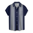 thumbnail image 1 of Lumtrix Men's Vintage Bowling Shirts 1950s Casual Short Sleeve Button Up Contrast Shirt Trendy Beach Summer Shirts with Pocket Blue 2XL, 1 of 4