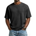 thumbnail image 1 of Lumtrix Men's Waffle T-Shirts Short Sleeve Casual Crew Neck Shirt Summer Big and Tall Plain Pullover Black 2XL, 1 of 8