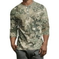 thumbnail image 1 of Lumtrix Men's Camouflage T-Shirt Sports Fitness 3/4 Sleeve Sleeve Military Camo Lightweight Henley Vintage Shirt Light Green 2XL, 1 of 6