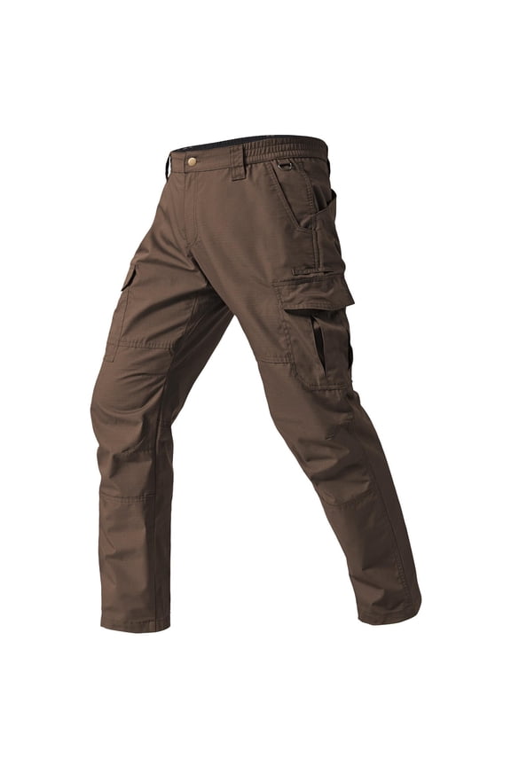 Mens Cargo Work Pants Durable Pants With Multi Pockets Outdoor Hiking Woking Construction Fashion Pants Brown M