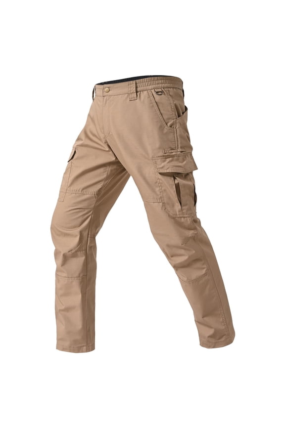 Mens Cargo Work Pants Durable Pants With Multi Pockets Outdoor Hiking Woking Construction Fashion Pants Khaki S