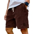 thumbnail image 1 of Lumtrix Mens Corduroy Shorts Casual 5 Inch Elastic Waist Drawstring Summer Beach Sports Loose Fit Shorts With Pocket Wine XL, 1 of 7