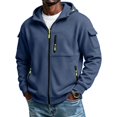 thumbnail image 1 of Lumtrix Mens Full Zip Hoodie Oversized Lightweight Fleece Hooded Sweatshirt Novelty Loose Fit Holiday Workout, Vintage Jackets Navy S, 1 of 8