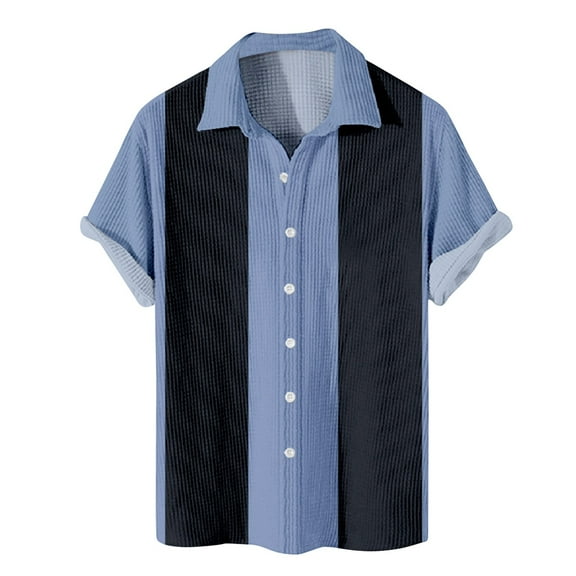 Lumtrix Mens Funky Hawaiian Bowling Shirts Holiday Theme Shirt Button Down Shirts Big and Tall Guayabera Camp Shirt Light pink 5XL