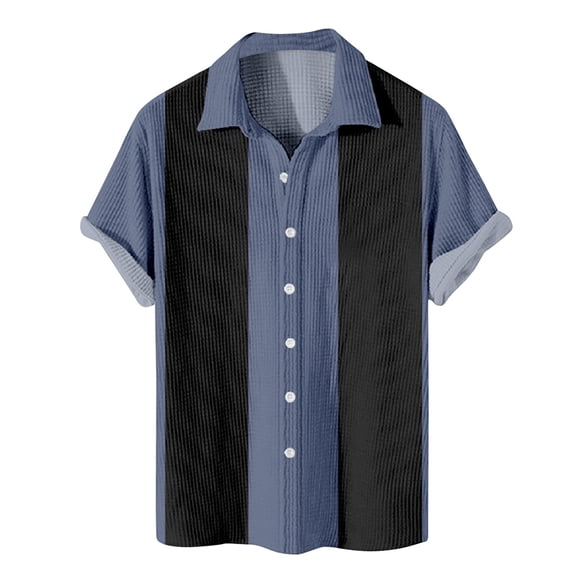 Lumtrix Mens Funky Hawaiian Bowling Shirts Holiday Theme Shirt Button Down Shirts Big and Tall Guayabera Camp Shirt Multicolor 5XL