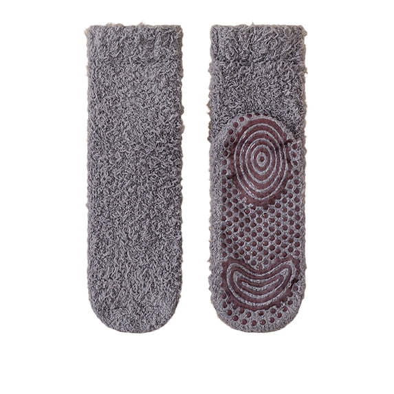 Lumtrix Mens Fuzzy Socks Fluffy Warm Slipper Socks Non Slip Grippy Thick House Socks For Winter, Gifts Dark Gray One Size