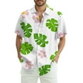 thumbnail image 1 of Lumtrix Mens Hawaiian Shirt Button Down Short Sleeve Beach Shirts Floral Tropical Print 2025 Summer Tshirt Lapel Collared Tops Green 4XL, 1 of 5