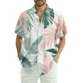 thumbnail image 1 of Lumtrix Mens Hawaiian Shirt Button Down Short Sleeve Beach Shirts Floral Tropical Print 2025 Summer Tshirt Lapel Collared Tops White 4XL, 1 of 5