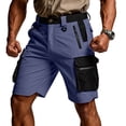 thumbnail image 1 of Lumtrix Mens Hiking Cargo Shorts Quick Dry Golf Outdoor Work Tactical Shorts With Multi Pocket For Cycling Fishing Travel (No Belt) Blue 3XL, 1 of 8