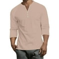 thumbnail image 1 of Lumtrix Mens Long Sleeve Henley Shirts Stretch Casual 3 Button Tee Baisc Plain Slim Fit Henley Lightweight Shirts Complexion XXXL, 1 of 8