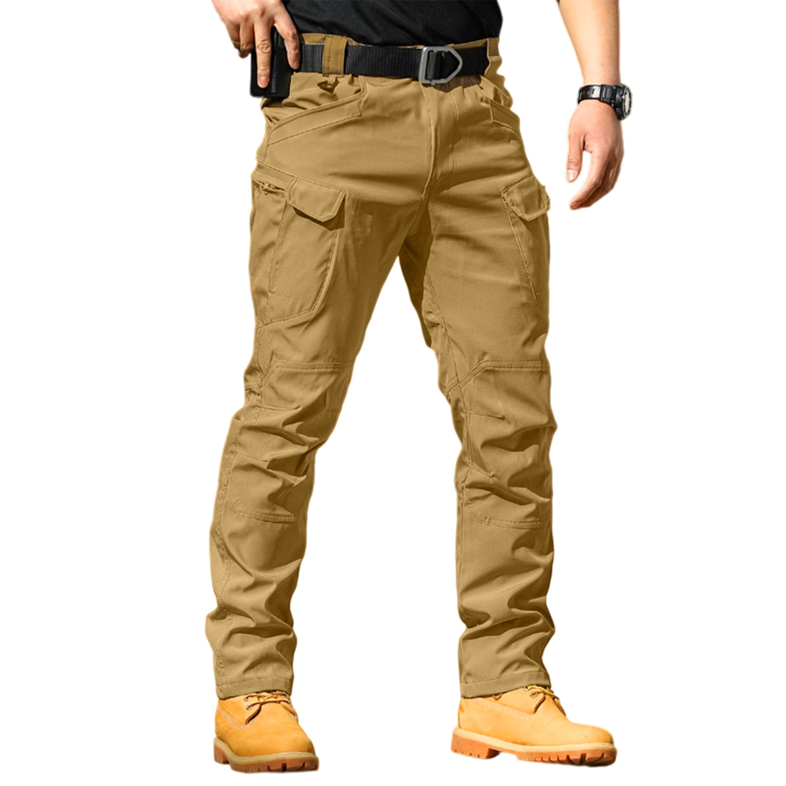 Lumtrix Mens Pants Big And Tall Stretch Cargo Pants Baggy Multi Pockets ...