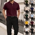 thumbnail image 1 of Lumtrix Mens Polo Shirt Texture Knitted Button Dpwn T-Shirt Casual Short Sleeve Summer Vacation Golf Shirts Yellow M, 1 of 5