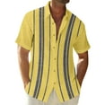 thumbnail image 1 of Lumtrix Mens Shirt Guayabera Cuban Short Sleeve Button Down Summer Beach Hippie Shirts Gray L, 1 of 5