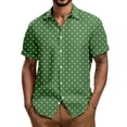thumbnail image 1 of Lumtrix Mens Shirt Guayabera Cuban Short Sleeve Button Down Cotton Summer Beach Hippie Polka Dot Shirts Green XL, 1 of 5