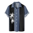 thumbnail image 1 of Lumtrix Mens Short Sleeve Guayabera Shirts Waffle Knit Button Down Mexican Embroidered Cuban Shirt Summer Beach Tops Blue 2XL, 1 of 3