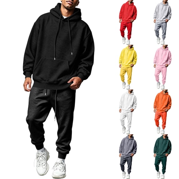 Lumtrix Mens Sweatsuits 2 Piece Set Baggy Outfits Hoodies And Sweatpants Sets Casual Jogging Suits Gym Athletic Tracksuits Dark Green XL
