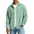 thumbnail image 1 of Lumtrix Mens Waffle Shirt Long Sleeve Button Down Casual Blouses Lightweight Tops Classic Tshirt for Men Light Green M, 1 of 7
