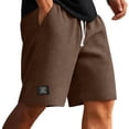 thumbnail image 1 of Lumtrix Mens Waffle Shorts Summer Casual Textured Knit Drawstring Elastic Waist Comfy Short With Pockets Beach Vacation Brown XL, 1 of 3