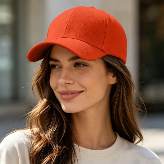 Lumtrix Mens and Womens 6 Panel Baseball Caps Breathable Mesh Hat for Workout, Running, Gym Saffron One Size