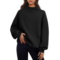 thumbnail image 1 of Lumtrix Mock Neck Sweatshirt Women Trendy Turtleneck Tops Cute Pullover Sweatshirts No Hood Winter Fashion Clothing Fall Long Sleeve Sweater Black M, 1 of 7