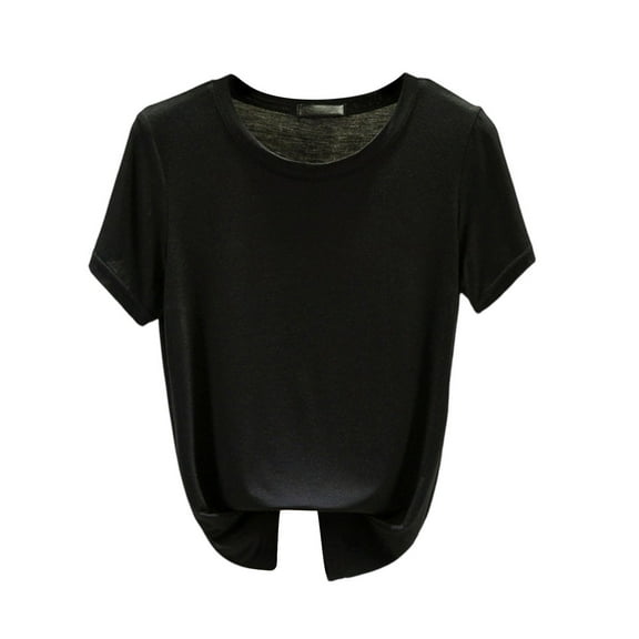 Lumtrix Modal T Shirt for Women Crew Neck Short Sleeve Solid Color Tops Soft Basic Tees Comfy Blouse Shirts Lounge Sleepshirts Black XXL