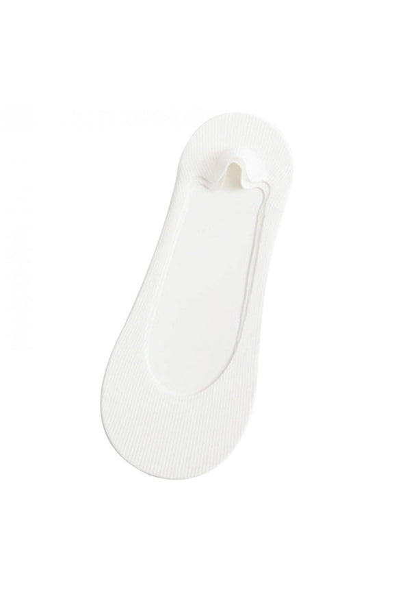 No Show Socks for Women Non Slip Thin Footies Silky Low Liner Socks for Loafers Flats White One Size