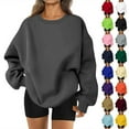 thumbnail image 1 of Lumtrix Oversized Sweatshirt for Women Fall Long Sleeve Crewneck Fleece Loose Fit Casual Pullover Tops Fashion Clothes 2025 with Pocket Light Brown 3XL, 1 of 6
