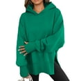 thumbnail image 1 of Lumtrix Oversized Sweatshirt for Women Thumb Holes Side Slit Crewneck Sweatshirts Long Sleeve Pullover Sweaters Fall Fashion Hoodies Dark Green L, 1 of 4