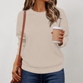 thumbnail image 1 of Lumtrix Oversized Sweatshirts for Women Cotton Long Sleeve Tops Crewneck Pullover Sweat Shirts Fall Clothes Fashion 2025 Khaki L, 1 of 4