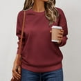 thumbnail image 1 of Lumtrix Oversized Sweatshirts for Women Cotton Long Sleeve Tops Crewneck Pullover Sweat Shirts Fall Clothes Fashion 2025 Wine L, 1 of 4