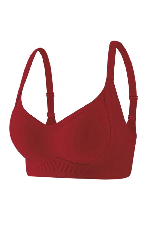 Padded Bralette Bras for Women Pack No Underwire Adjustable Straps Low Back Bra Sleep Bras Lounge Bras Red 36