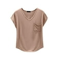 thumbnail image 1 of Lumtrix Pajama Tops Women Cap Short Sleeve Loose Fit Sleep Shirts Summer Casual Lightweight Breathable Lounge Blouse Khaki M, 1 of 3