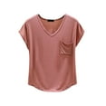 thumbnail image 1 of Lumtrix Pajama Tops Women Cap Short Sleeve Loose Fit Sleep Shirts Summer Casual Lightweight Breathable Lounge Blouse Light pink M, 1 of 3