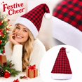 thumbnail image 1 of Lumtrix Plaid Christmas Hat For Adults Classic Holiday Festive Headwear For Winter Christmas Parties And Everyday Wear Red One Size, 1 of 5