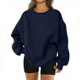 thumbnail image 1 of Lumtrix Plus Size Sweatshirts for Women Casual Long Sleeve Round Neck Shirts Tunic Tops for Leggings with Pocket Navy 2XL, 1 of 5
