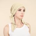 thumbnail image 1 of Lumtrix Pre-Tied Headwear For Women Elegant Lace Turban Headwrap Soft Stretchy Caps Breathable Cancer Headscarf Beige One Size, 1 of 3