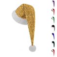thumbnail image 1 of Lumtrix Santa Hat For Adults, Long Sequin Christmas Hats For Women Or Men Xmas Holiday Hat For Santa Costume Supplies Gold One size, 1 of 3
