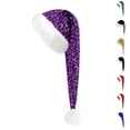 thumbnail image 1 of Lumtrix Santa Hat For Adults, Long Sequin Christmas Hats For Women Or Men Xmas Holiday Hat For Santa Costume Supplies Purple One size, 1 of 3